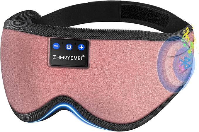 Bluetooth Sleep Mask Headphones 3D Deep Eye Mask with Headphones,Can Play 14 Hours Breathable 100% Blackout Sleeping Mask for Travel/Nap,Sleep Aids with Travel Bag Tech Gadgets for Men Women - Bloomnest