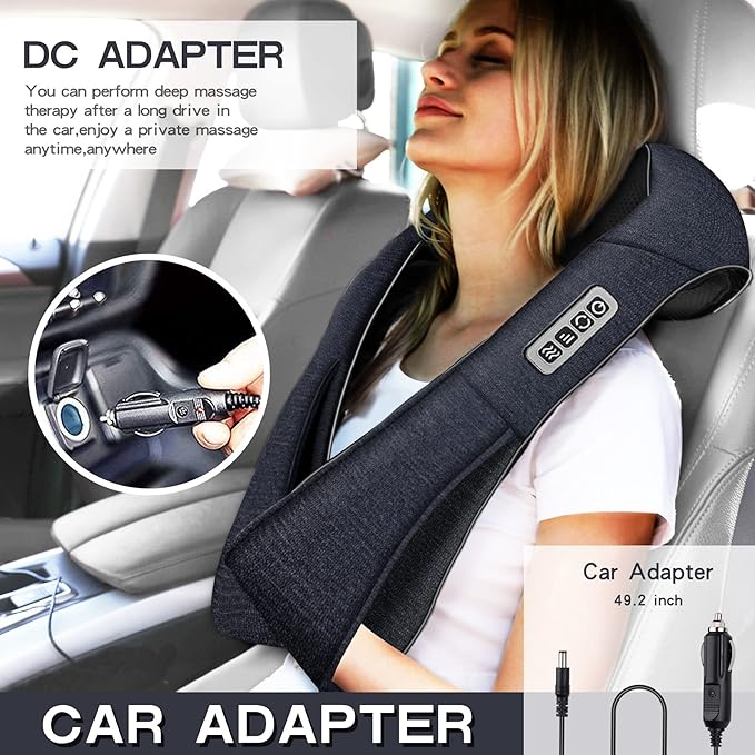 Mo Cuishle Shiatsu Back Shoulder and Neck Massager with Heat, Electric Deep Tissue 4D Kneading Massage, Best Gifts for Women Men Mom Dad, Fathers Day, Mothers Day, Christmas Gifts - Bloomnest