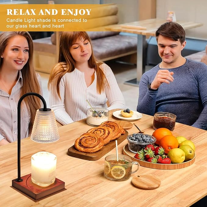 Hong-in Candle Warmer Lamp with Timer-Dimmable Black Candle Warmer,New Mom Gifts,House Warming Gifts New Home Bedroom Decor,Wax Warmer for Scented Wax Jar Candles