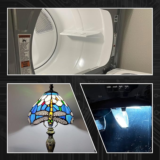 Dryer Light Bulb 120V 10W 25W 40W Equivalent WE05X20431 WP22002263 Appliance Bulb E12 Candelabra Base 2W 300lm 6000K Daylight White for Dryer Drum Water Ice Dispenser Refrigerators Bulb, 2 Pack - Bloomnest