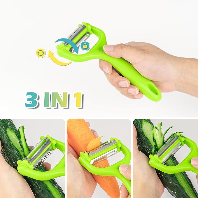 VlBlRlIT2025 Upgraded Herb Scissor,Leaf Stripper,Stainless Steel 5Blade Kitchen Scissors,Peelers for Kitchen,forChopping Chive,Vegetables,Salad,collard Greens,Parsley,Rosemary As Christmas gifts Green - Bloomnest