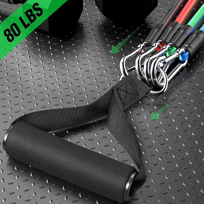 TOBWOLF 4PCS Baseball Exercise Bands with Interchangeable Grips, Baseball Resistance Trainer for Pitching & Throwing, Training Aid for Baseball Softball Pitchers to Build Arm Strength, Warm-Up - Bloomnest