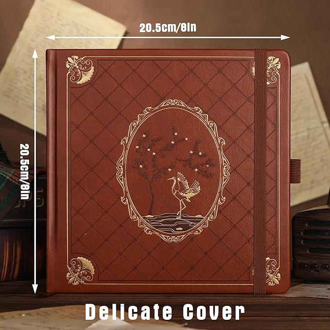 TIEFOSSI Dotted Journal Notebook, Dot Grid Notebook for Women Men, Hardcover PU Leather Journal, 160 GSM Thick Paper, 160 Numbered Pages with Gold Edges, 8 x 8 Square Diary - Bloomnest