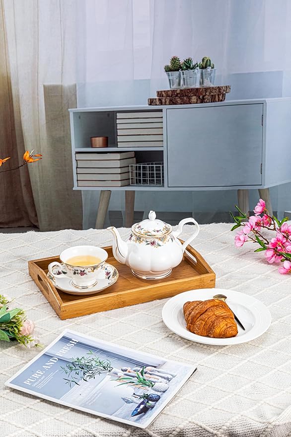 Ceramic Tea Pot, English Vintage Decorative Porcelain Teapot For Tea Parties 28 Oz - Bloomnest