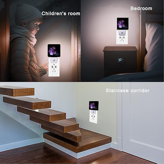 Butterfly Night Light,Fantasy Butterflies Fairy Plug in Night Lights 0.5W Sleep Friendly for Boys Girls Led Night Light Dusk to Dawn Sensor Nightlight for Stairway/Hallway/Bedroom - Bloomnest