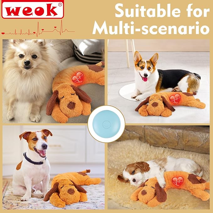 Heartbeat Puppy Toy, Comfort Cuddler Pillow, Dog Anxiety Relief Calming Aid,Heartbeat Stuffed Toy for Dogs,Puppy Heartbeat Toy Sleep Aid,Dog Heartbeat Toy for Pet - Bloomnest