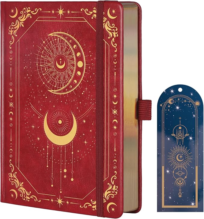TIEFOSSI Dot Journal, 160gsm 190 Numbered Pages, Diary for Work & Sketching, A5 Hardcover Leather Journal for Writing Women Men - Bloomnest
