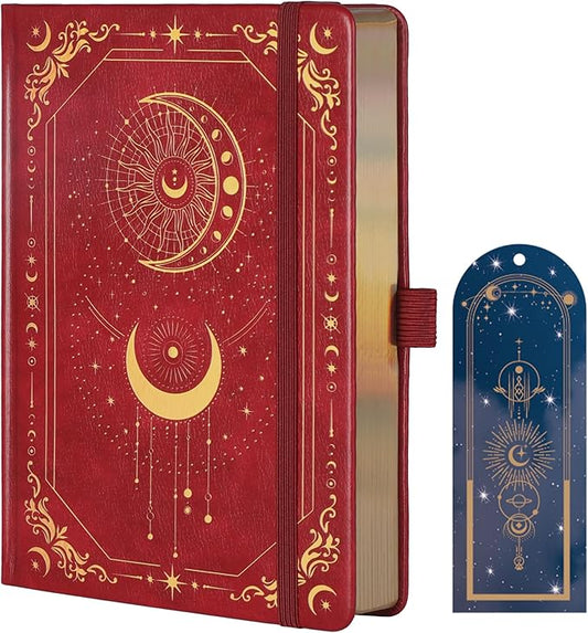 TIEFOSSI Dot Journal, 160gsm 190 Numbered Pages, Diary for Work & Sketching, A5 Hardcover Leather Journal for Writing Women Men - Bloomnest