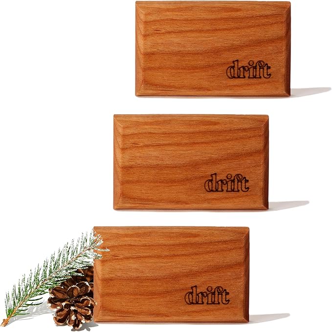 Drift Car Air Freshener - The Original Wood Air Freshener - Car Odor Eliminator - Long Lasting Scent - Metal Clip - Essential Oils - Clean Ingredients - Pine Scent 3 Pack Refill - NO CLIP INCLUDED - Bloomnest