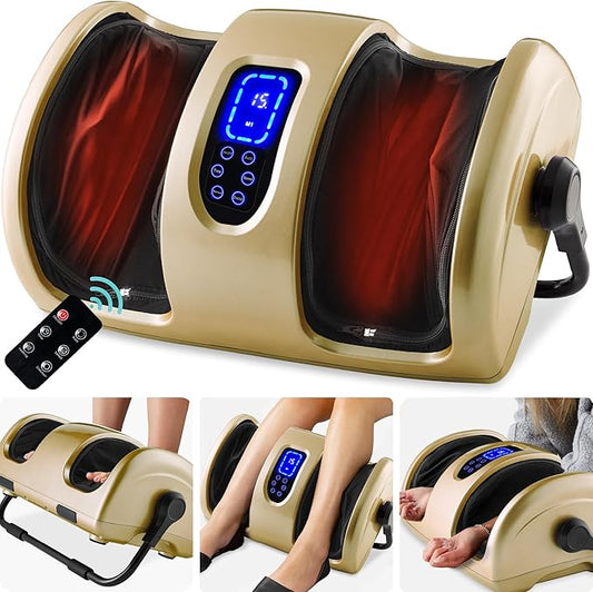 Best Choice Products Heated Shiatsu Foot Massager for Pain Relief, Plantar Fasciitis, Neuropathy, Blood Circulation w/Compact Design - Gold - Bloomnest
