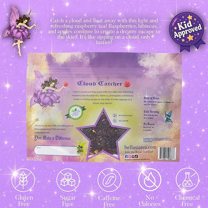 Bellasia Tea Could Catcher for Kids Using Real Fruit Pieces - Caffeine Free Herbal Tea Blend with Real Ingredients & Balanced Flavor- Add Loose Leaf Tea to Your Child’s Routine for A Fun & Tasty Drink - Bloomnest