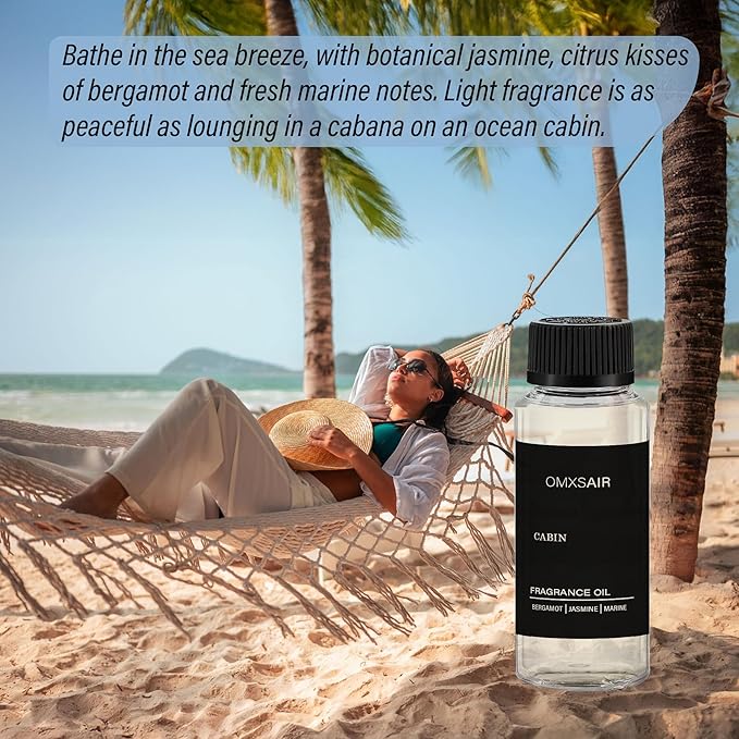 Hotel Diffuser Oil Cabin Inspired by Ritz Carlton 4.1 Fl Oz 120ml - Hotel Fragrance Diffuser Oil & Home Luxury Scents - Jasmine,Bergamot & Fresh Marine Essential Oils Blend for Aromatherapy Diffuser - Bloomnest