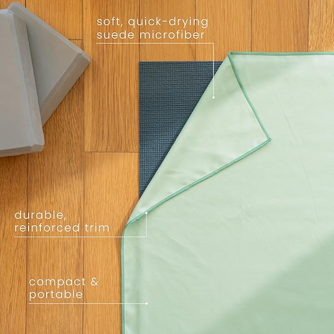 S&T INC. Microfiber Yoga Mat Towel, Quick Dry Towel, Soft and Absorbent for Gym, Pilates, and Hot Yoga Mat, 1 Pack, 26.5 inches x 72 inches, Sage Green - Bloomnest