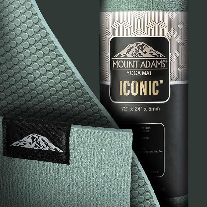 Mount Adams 6 Pack Iconic 5mm Yoga Mat - The Mat That Speaks for Itself - 72" x 24", High-Density, Slip-Resistant Exercise Mat - Unique Texture for Superior Grip for Yoga, Pilates, Fitness - Bloomnest