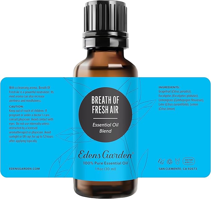 Edens Garden Breath of Fresh Air Essential Oil Blend- 100% Pure Premium Grade, Undiluted, Natural, Therapeutic, Aromatherapy, The Best for Skin, Humidifiers, Candle 30 ml (1 fl oz) EdensGarden