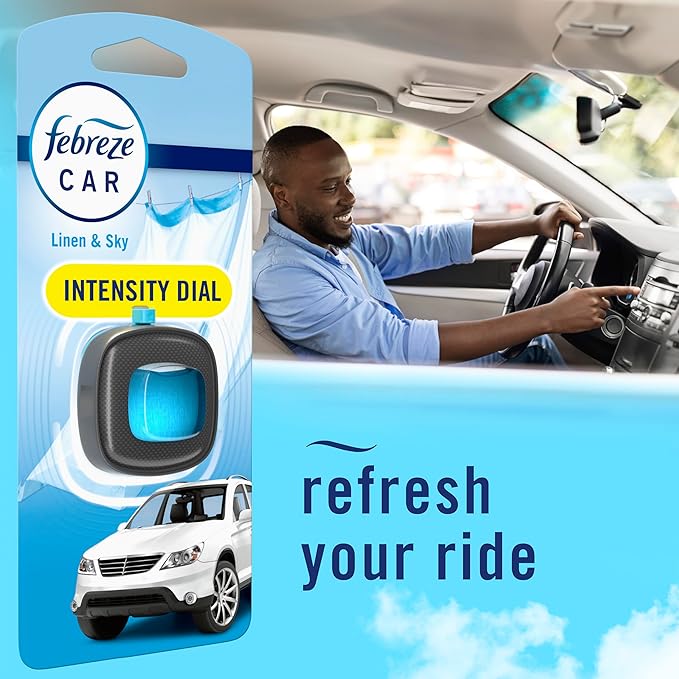 Febreze Car Air Freshener Vent Clip, Linen & Sky, 1 Count - Bloomnest
