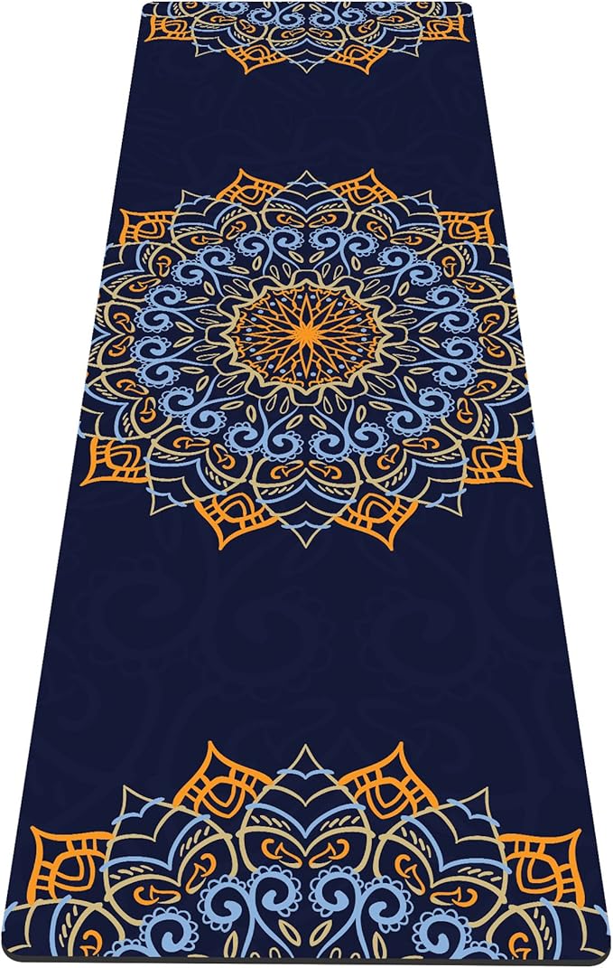 nuveti Yoga Mat Print Extra Thick TPE Non Slip Fitness Exercise Mat with Carrying Bag,72"x24" Extra Thick 6MM Exercise & Workout Mat for Yoga, Pilates Fitness and Floor Exercises - Bloomnest