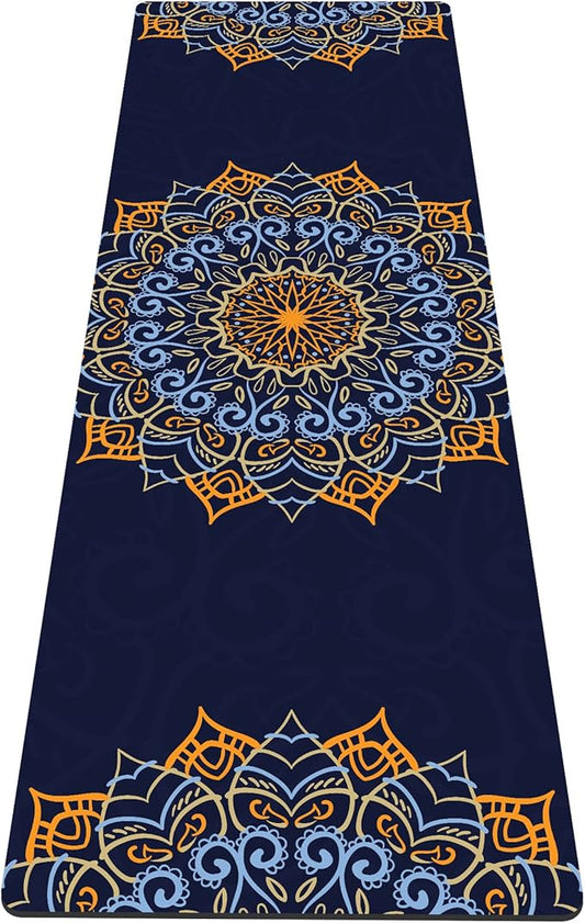 nuveti Yoga Mat Print Extra Thick TPE Non Slip Fitness Exercise Mat with Carrying Bag,72"x24" Extra Thick 6MM Exercise & Workout Mat for Yoga, Pilates Fitness and Floor Exercises - Bloomnest