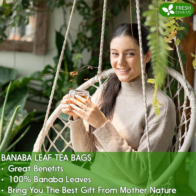 FreshDrinkUS, Premium 40 Banaba Tea Bags, 100% Natural & Pure from Banaba Leaves. Loose Leaf Banaba Herbal Tea. No Sugar, No Caffeine, No Gluten, Vegan. - Bloomnest