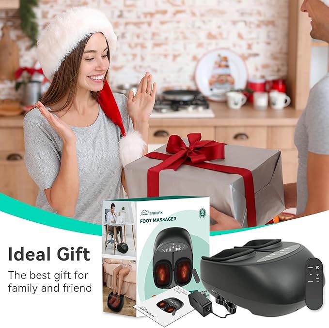 Snailax Foot Massager with Heat, Remote Control, Shiatsu Heated Foot Massager Machine with Deep Kneading, Rolling, Compression, Vibration, Size 13 - Bloomnest