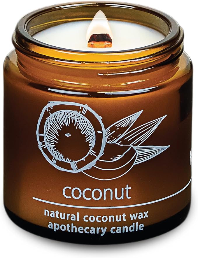 Hemlock Park Crackling Wood Wick Candle Handcrafted with Natural Coconut Wax (Small 4 oz, Coconut) - Bloomnest