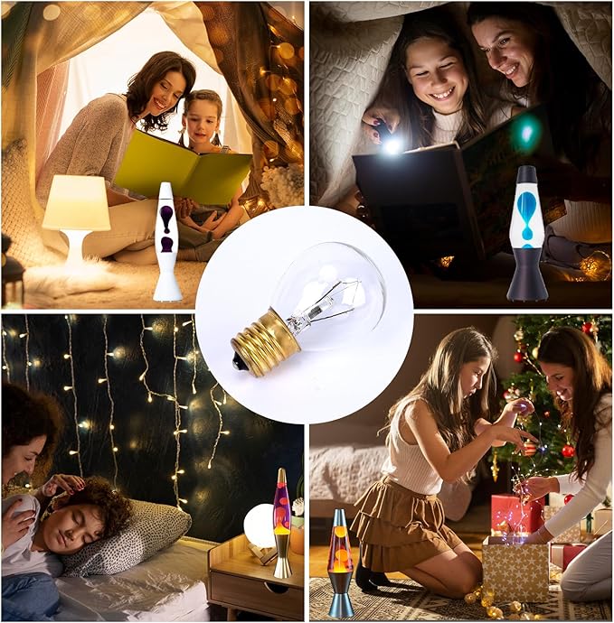 6 Pack Lava Lamp Bulbs 25 Watt 120V S11 Replacement Light Bulb E17 Standard Base for Glitter Lamps - Bloomnest