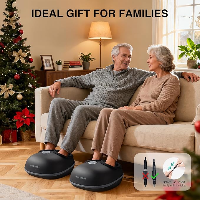 Medcursor Foot Massager with Heat, Shiatsu Deep Kneading Machine, Multi Air Compression Intensity, Smart APP Mobile Remote Control and Foot Massage Relax for Home and Office Use, Gifts for Women Mom - Bloomnest