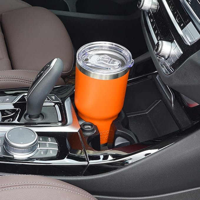 WETOWETO 30oz Tumbler, Stainless Steel Vacuum Insulated Water Coffee Tumbler Cup, Double Wall Powder Coated Spill-Proof Travel Mug Thermal Cup for Home Outdoor (Orange, 1 Pack)