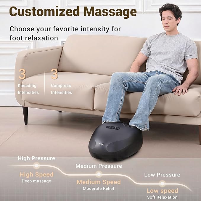 Mynt Foot Massager with Heat, FSA Eligible HSA Approved Item, Shiatsu Foot Massager for Plantar Fasciitis, Neuropathy Pain, Multi-Modes Feet Warmer with Remote Control Fits Up to 14, Gifts for Mom Dad