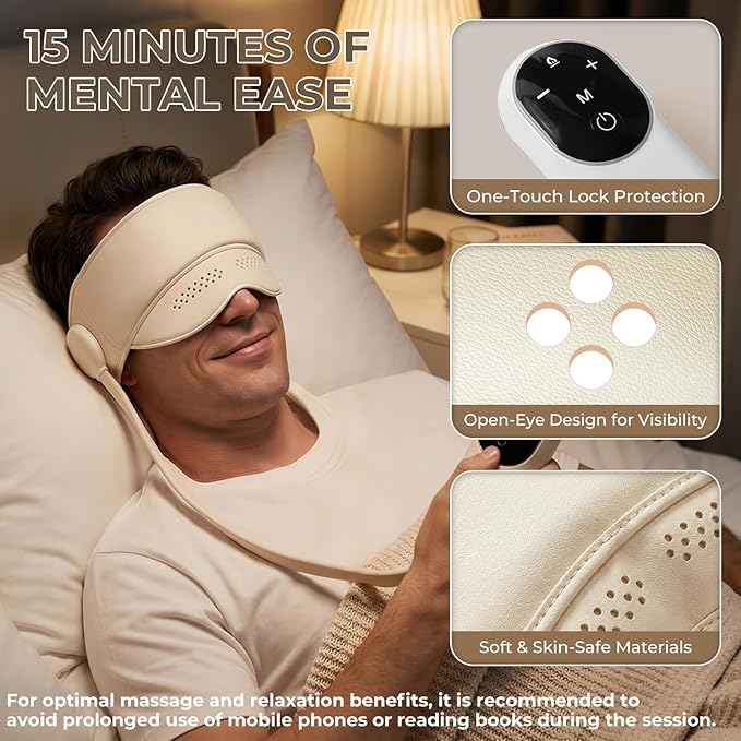 YETEE Head Massager with Heat,Head Massager for Headaches, Eye and Scalp Massager, Comfort Focused Massage Device, 3 Heat Levels, 4 Massage Modes, 6 Airbag Massage Zones Bloomnest