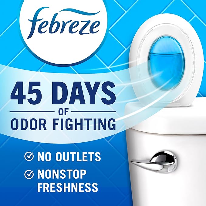 Febreze Bathroom Air Freshener, Odor-Fighting, Plug In Alternative, Air Fresheners for Home and Bathroom and Kitchen, Closet Air Fresheners, Linen & Sky Scent, 4 Count - Bloomnest