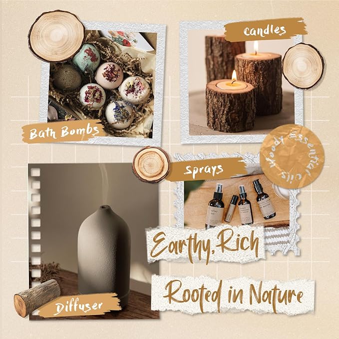 SALKING Woody Essential Oils Gift Set, Natural and Pure Aromatherapy Fragrance Oils for Diffuser, Humidifier, Massage- Frankincense, Teakwood, Sandalwood, Cypress, Cedarwood, Patchouli - Bloomnest