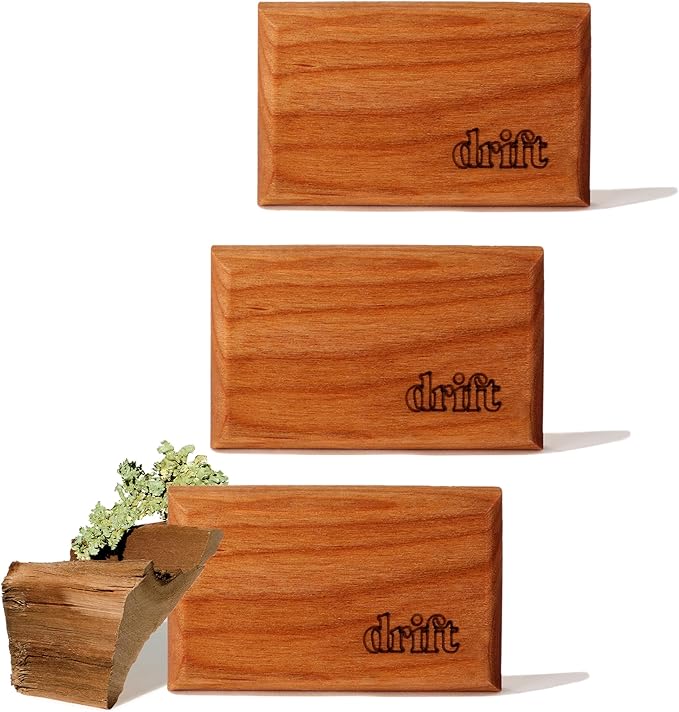 Drift Car Air Freshener - The Original Wood Air Freshener - Car Odor Eliminator - Long Lasting Scent - Metal Clip - Essential Oils - Clean Ingredients - Teak Scent 3 Pack Refill - NO CLIP INCLUDED - Bloomnest