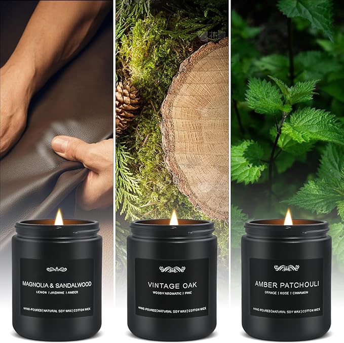 6 Pack Candles for Home Scented Aromatherapy Candles Gifts Set for Mens, Men Candle Set, 42 oz 300 Hour Long Lasting Candles, Gifts for Men, Birthday, Anniversary Present - Bloomnest