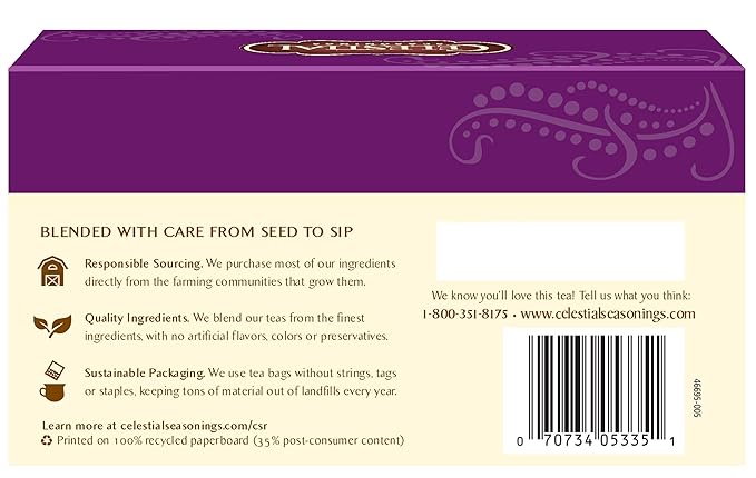 Celestial Seasonings Wild Berry Zinger Herbal Tea, Caffeine Free, 20 Tea Bags Box (Pack of 3) - Bloomnest