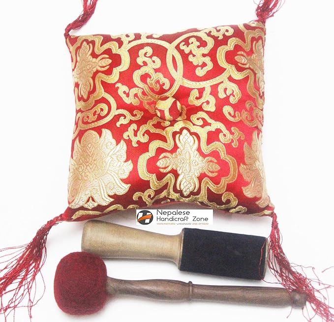Tibetan Plain Singing Bowl - Meditation Bowl-Handmade Bowl Set by Nepalese Handicraft Zone (12") NepaleseHandicraftZone
