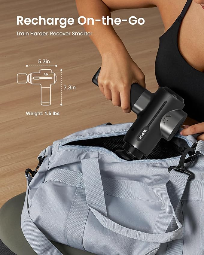 RENPHO Massage Gun with Heat and Cold, Portable Percussion Muscle Deep Tissue Massager with Carry Case, Gifts for Men Women - Bloomnest