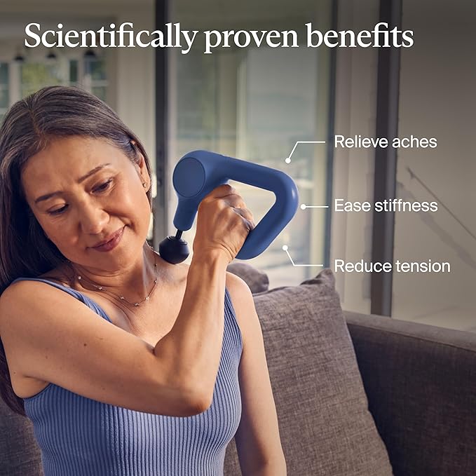 TheraGun Therabody Relief Handheld Percussion Massage Gun - Easy-to-Use, Comfortable & Light Personal Massager for Every Day Pain Relief Massage Therapy in Neck, Back, Leg, Shoulder and Body (Navy) - Bloomnest