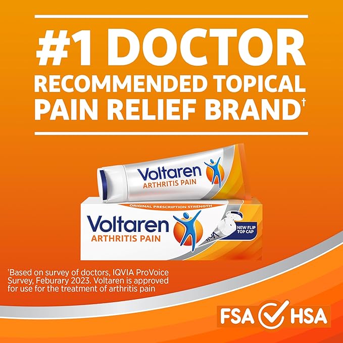 Voltaren Arthritis Pain Gel for Powerful Topical Arthritis Pain Relief with Diclofenac - NEW Easy Open Cap - 100 g x 2 - Bloomnest