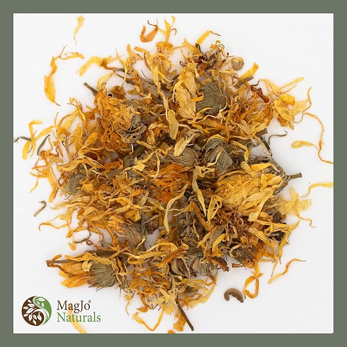 MagJo Naturals, Calendula Flower (1 Pound Bag) whole dried calendula flowers and petals, Calendula officinalis, loose leaf tea, marigold flowers, loose leaf teas, cocktail bombs, Raw - Bloomnest