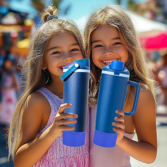 Mity rain 2PCS Protective Silicone Boots for Owala 30oz & 40oz FreeSip Sway Bottles & Tumblers - Accessories for owala, Enhances Stability & Prevents Scratches (Bright Blue) Mityrain