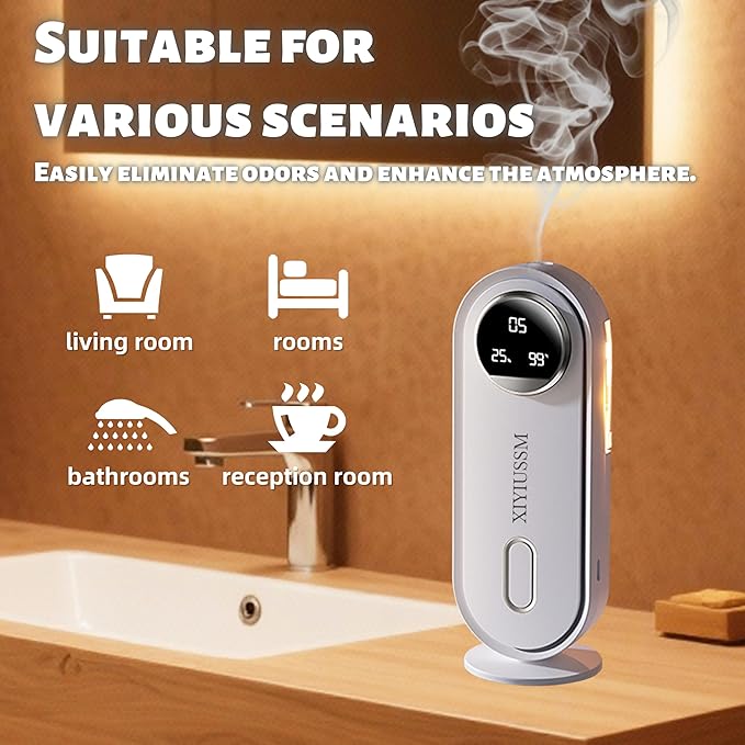 Waterless Essential Oil Diffuser for Home and Car Portable Aromatherapy Diffuser with 7 Mist Modes 1800mAh Rechargeable Battery Operated Scent Diffuser for Large Room Bedroom Office Bathroom - Bloomnest