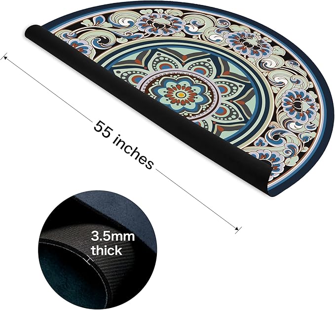 Knsbk Large Round Yoga Mat 4.6'X3.5mm for Exercise Premium Extra Thick, Ultra Comfortable, Non Slip, Meditation Mat - Bloomnest