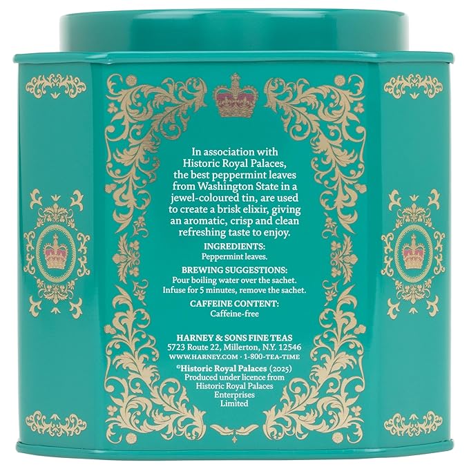 Harney & Sons Peppermint Herbal Tea in Sachets, Caffeine-Free Herbal, 30 Sachets - Bloomnest