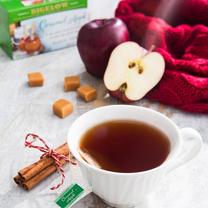 Bigelow Tea Caramel Apple Black Tea, Caffeinated Tea with Caramel and Apple, Holiday and Christmas Tea, 18 Count Box (Pack of 6), 108 Total Tea Bags - Bloomnest