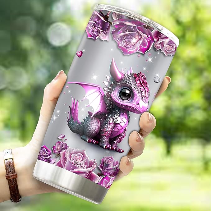 Personalized Dragon Gifts for Women, Girls, Insulated Stainless Steel Coffee Cup, Travel Mug, Tumbler, Water Bottle, Perfect for Christmas, Birthday, Mother's Day, Valentine 20oz Thermos - Bloomnest