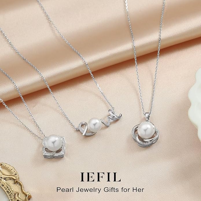 Iefil Valentines Day Gifts for Her - 10-11mm Fresh Water Pearl Necklace, Anniversary Birthday Gifts for Wife Girlfriend | Pearl Necklaces Gift for Her - Bloomnest