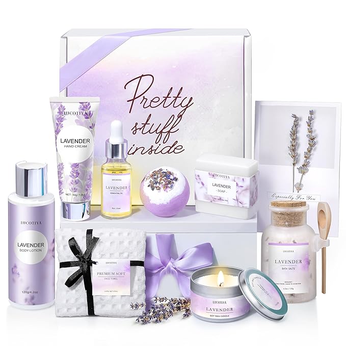 Gifts for Women Spa Gifts Baskets for Women Christmas Birthday Gifts Lavender Bath and Body Sets Mothers Day Gifts Relaxing Self Care Get Well Gift for Mom Her Girlfriends Sister Teacher Friends - Bloomnest