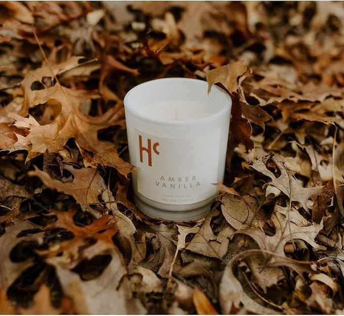 Long-Lasting Amber Vanilla Fragrance - Single Wick Scented Candles - Up to 60 Hour Burn Time, Cruelty-Free Soy Candle Wax Blend - Warm Golden Amber & Vanilla Fragrance (9 oz) - Bloomnest