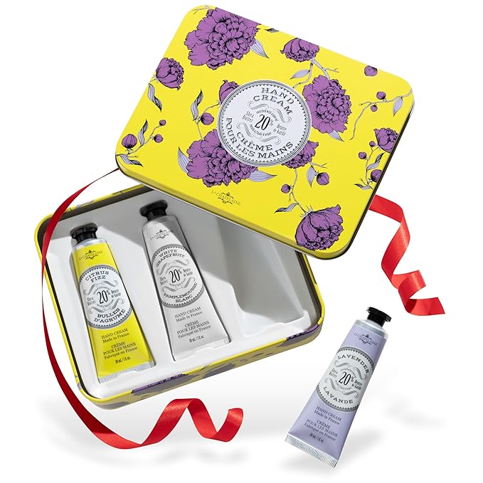 La Chatelaine Hand Cream Gift Set for Women, Mom, Sister, Travel Size, Natural Hand Cream Made in France with 20% Organic Shea Butter (Citrus Fizz, White Grapefruit, & Lavender) 3 x 1 fl. oz - Bloomnest